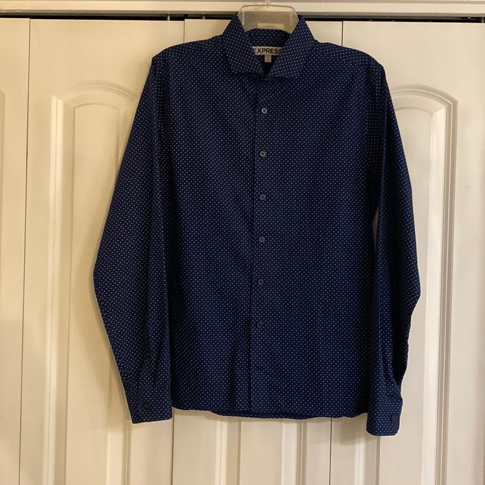 Mens size small Express fitted button down long sleeve shirt